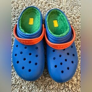 CROCS Kids Blue and Red Slippers